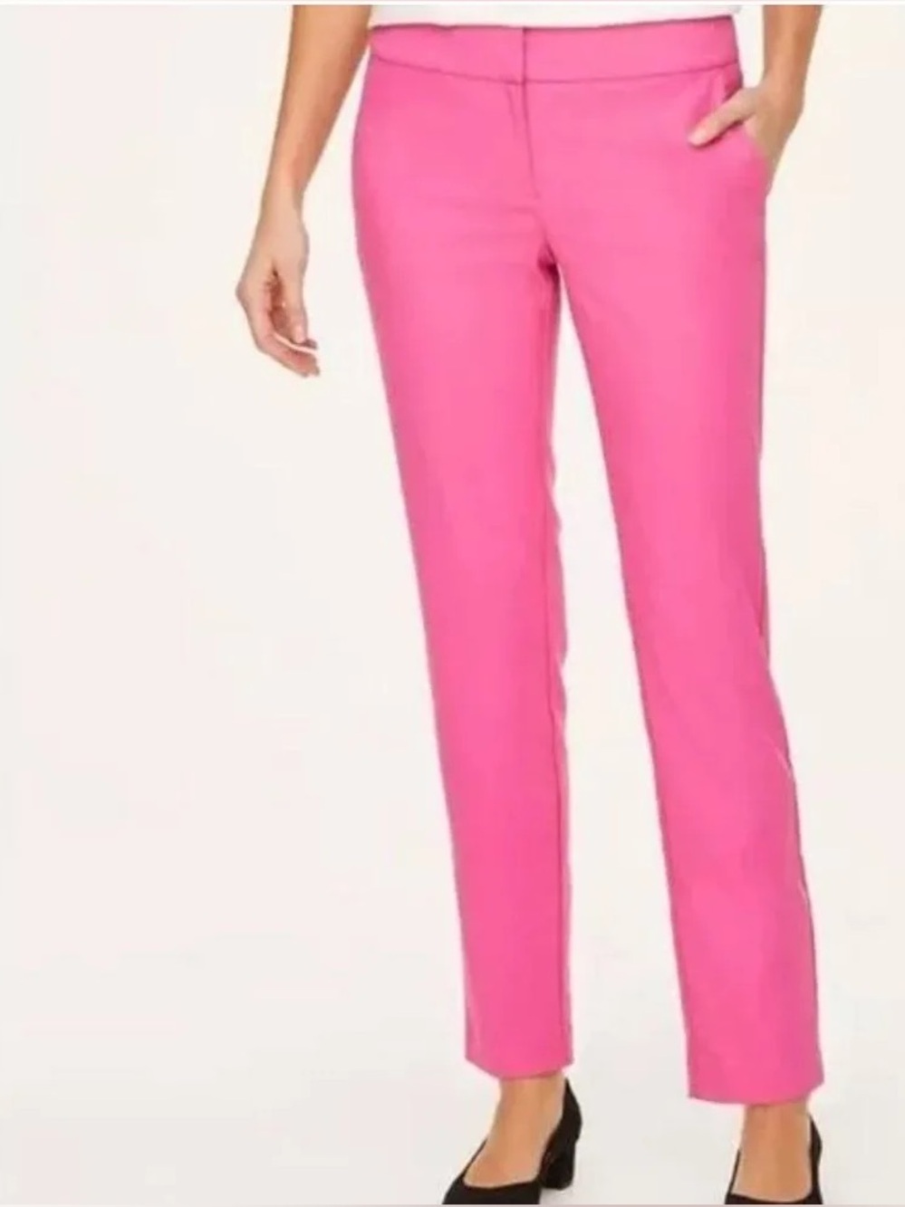 NWT LOFT Bright Pink Pencil Ankle Pants Size 4